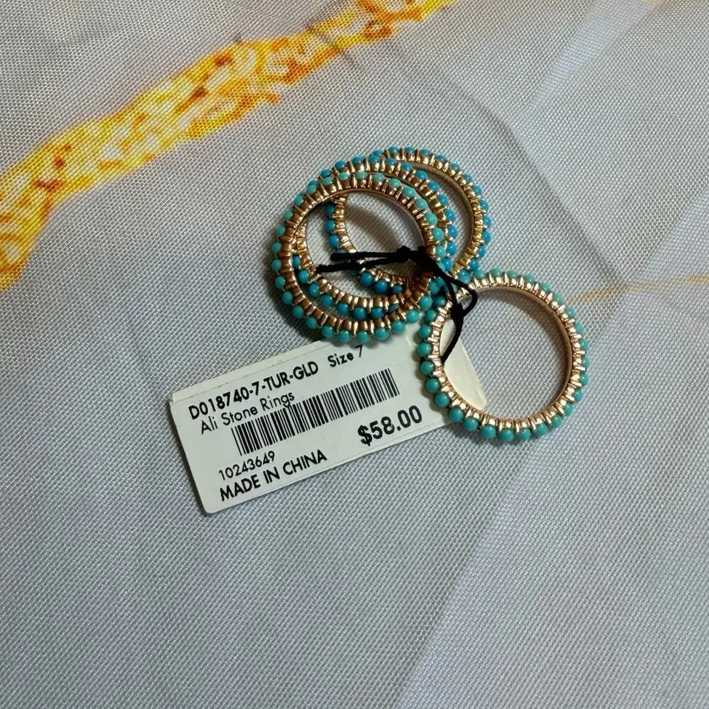 Evereve Gold and Turquoise size 7